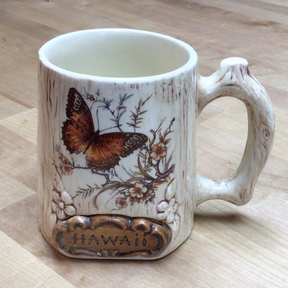 Hawaii Butterfly Coffee Cup Mug Treasure Craft Made in the USA 16oz